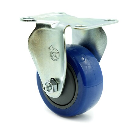 Service Caster 3.5 Inch Blue Polyurethane Wheel Rigid Top Plate Caster SCC-20R3514-PPUB-BLUE